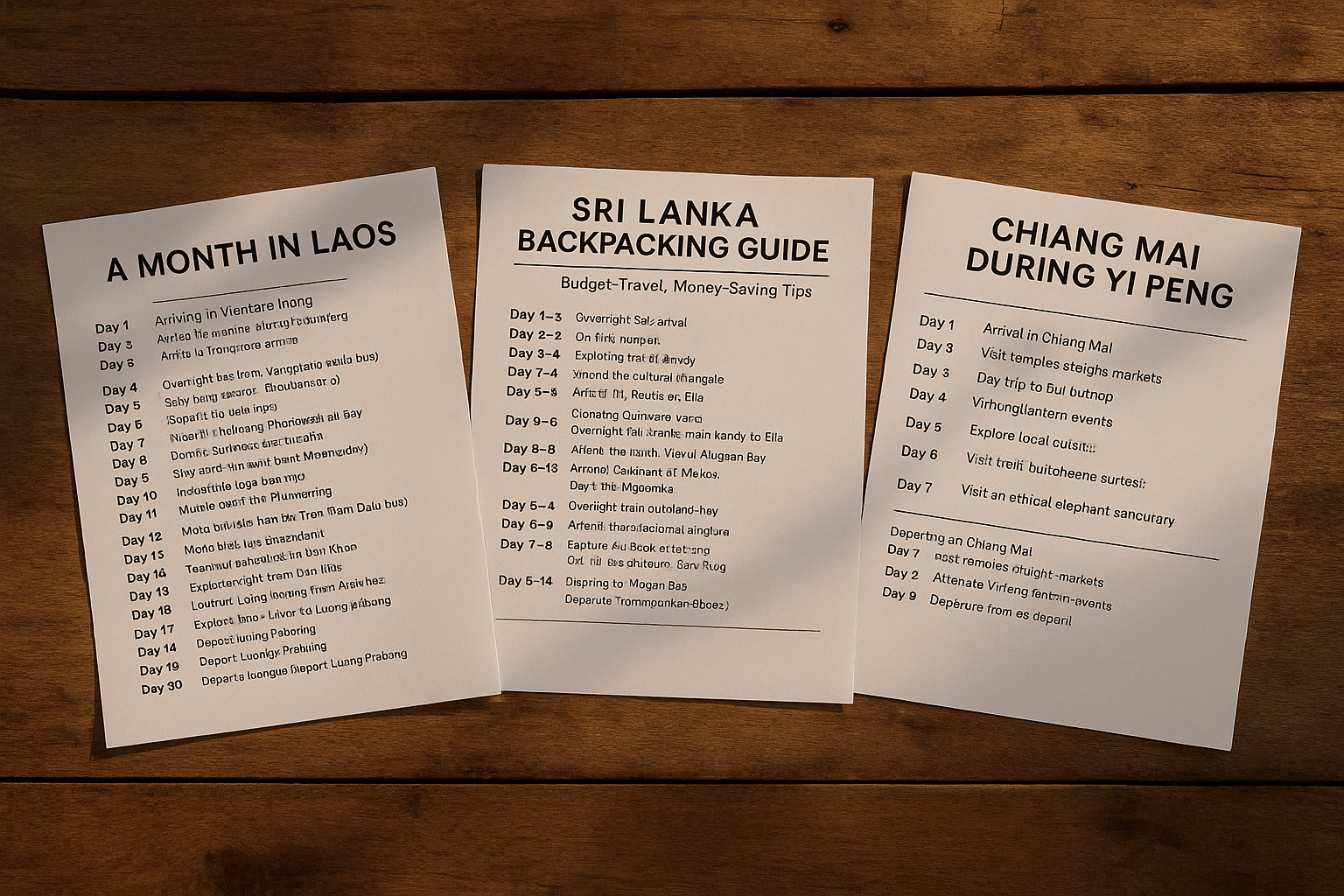 Southeast Asia on a Shoestring: Sri Lanka, Laos, and Chiang Mai Itineraries